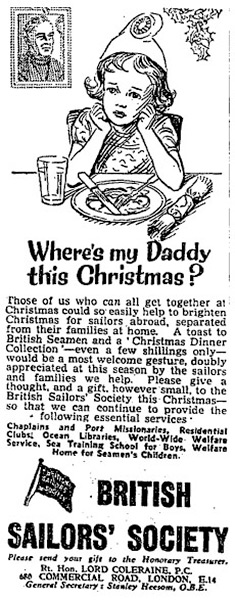 Christmas adverts: British Sailors' Society charity appeal