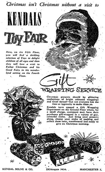 Christmas adverts: Kendals toy fair ad 1951