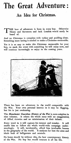 Christmas adverts: Guardian History of the War ad
