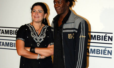 Lucia Etxeberria and the actor Jimmy Castro