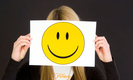girl with laughing smiley face