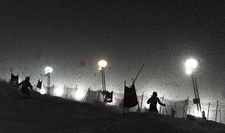 Week in Sport: Two women racers compete during the FIS Freestyle Ski World Cup Dual Moguls