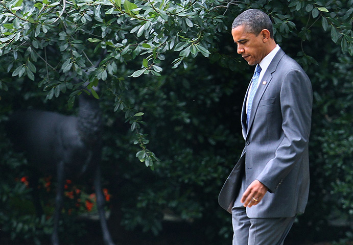 Year in review: Business: Barack Obama walks toward Marine One
