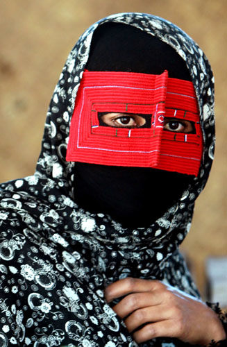 24 hours in pictures: Qeshm Island, Island: A woman wearing a burq