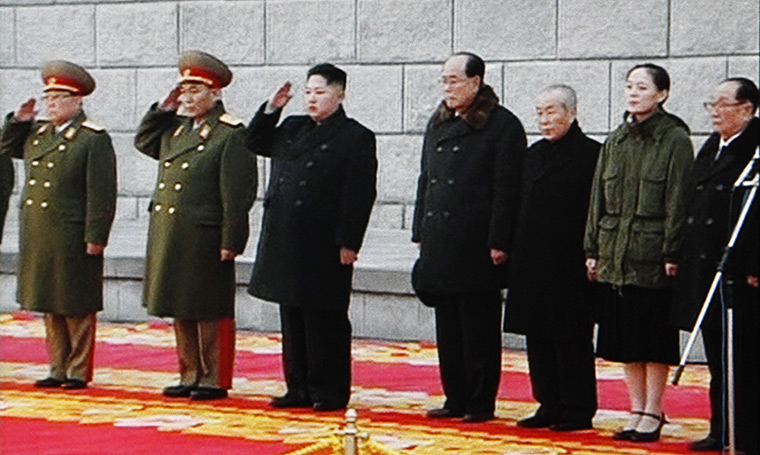 Kim Jong-il funeral: Kim Jong Un at the end of procession outside Kumsusan Memorial Palace