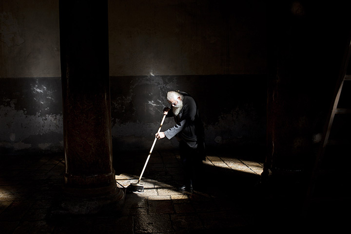 24 hours in pictures: Bethlehem, West Bank: A Greek Orthodox monk
