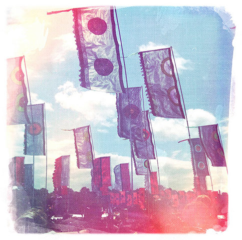 iPhone photos of the year: Glastonbury, UK: Flags in the sun at Glastonbury Festival
