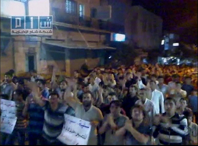 Camera phones: 3 August 2011: Syrian protesters march and chant slogans