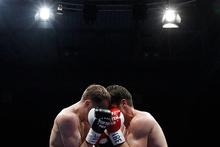 pictures of the week: Yves Studer and Aliaksandr Sushchyts in the middleweight IBF East-West bout