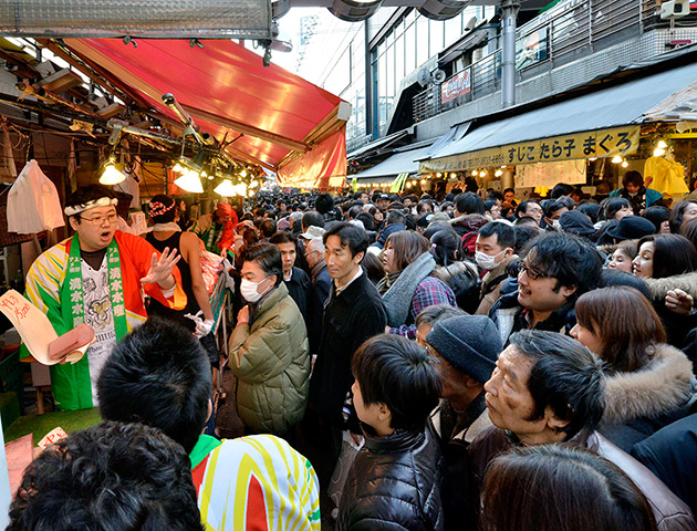 New year preparations: Tokyo, Japan: Year end shoppers crowd in the Ameyoko shopping district