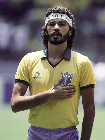 Socrates  : Socrates wears a headband at Mexico 86