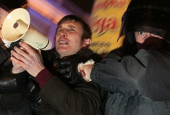 russia elections: a protest against vote rigging in St. Petersburg 