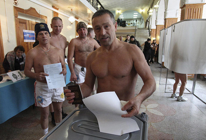 russia elections: parliamentary election in Barnaul, capital of Altai region