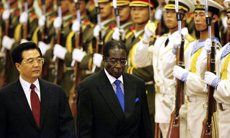 Hu Jintao and Robert Mugabe