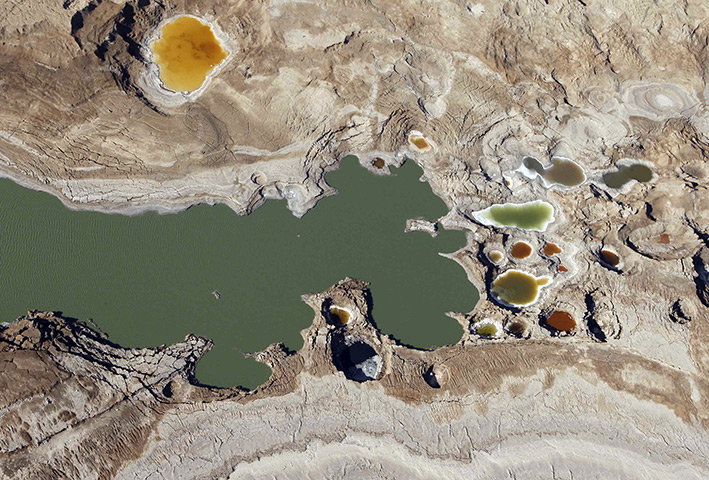 24 hours in pictures: Israel: Sink holes filled with water in the Dead Sea