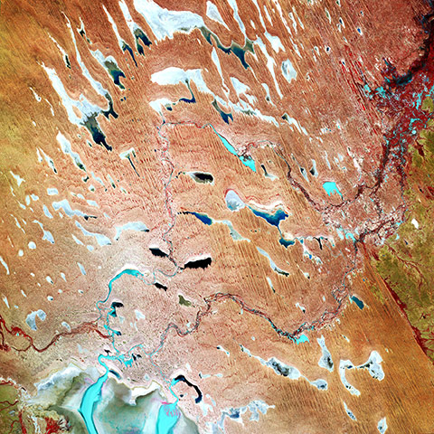 Satellite Eye on Earth: sand dunes of the Simpson and Tirari deserts in South Australia