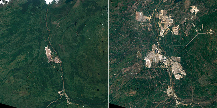 Satellite Eye on Earth: Athabasca Oil Sands in Alberta, Canada