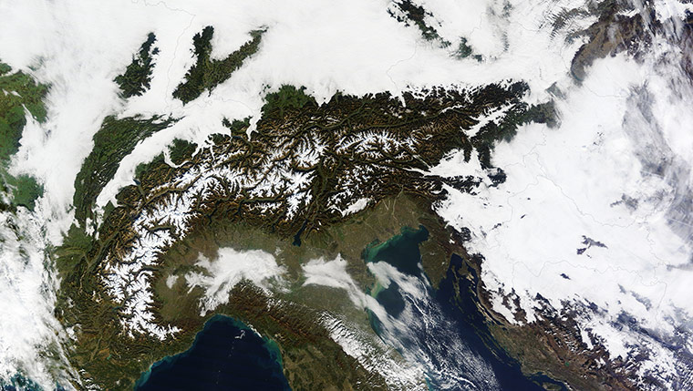 Satellite Eye on Earth: A massive cloudbank sprawled over central Europe
