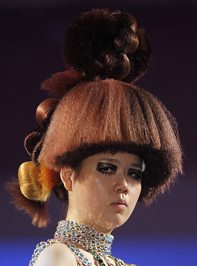 Korea Hair Collection : A model presents a creation during the 2012 Korea Hair Collection in Seoul