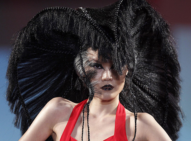 Korea Hair Collection : A model presents a creation during the 2012 Korea Hair Collection in Seoul