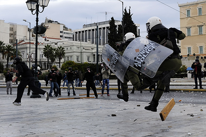 24 hours in pictures: march to commemorate the police killing of a student in Athens