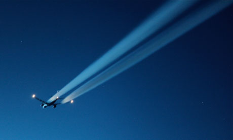 plane with vapour trail