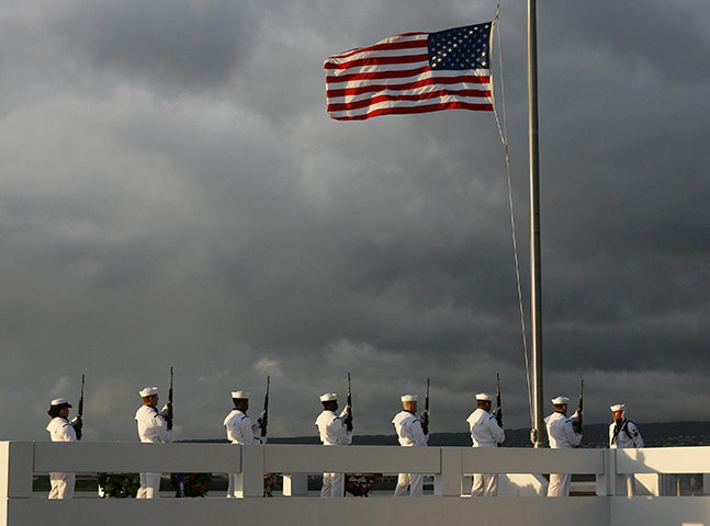 Pearl Harbor memorial: 21-gun salute at Pearl Harbor