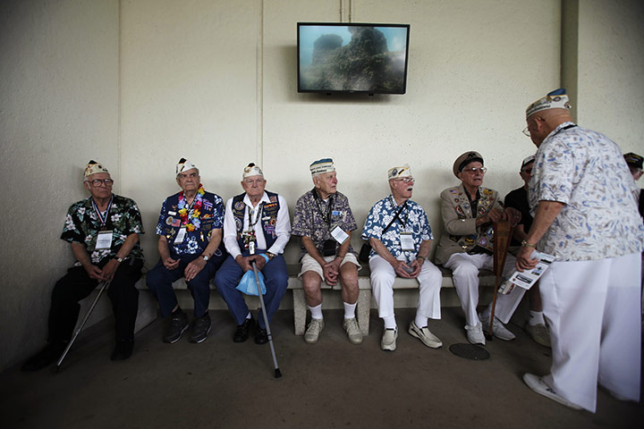 Pearl Harbor memorial: Survivors at the Arizona memorial