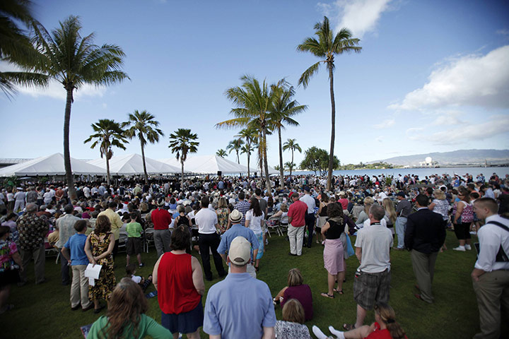 Pearl Harbour 70th: A memorial service is held to commemorate 70th anniversary of Pearl Harbour