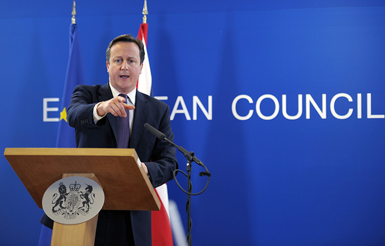 European Union Summit: David Cameron speaks during a news conference