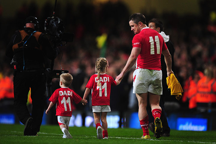The week in sport: Shane Williams with his children on his lap of honour