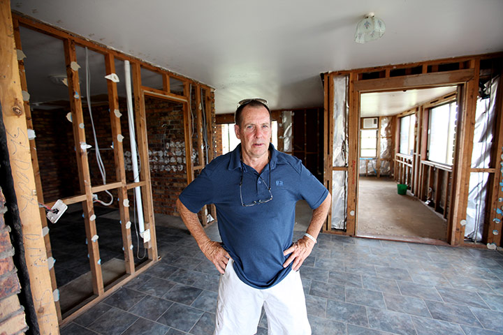 Grantham Flood Damage: John Gallagher in his ruined home