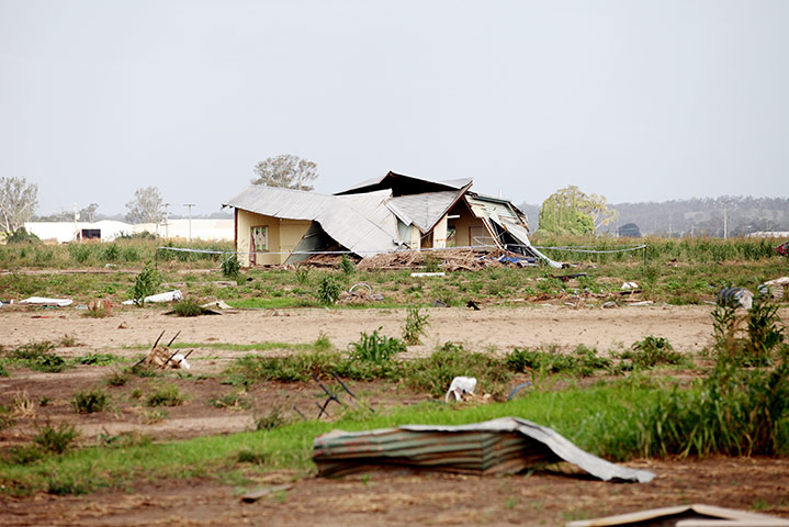 Grantham Flood Damage: A home destroyed by the floods in Grantham