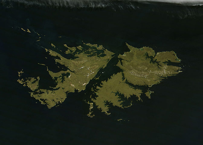 Satellite Eye on Earth: The green lands Falkland Islands