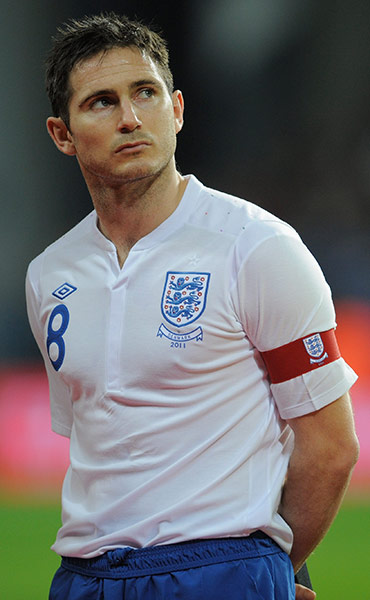 Denmark v England: Frank Lampard looks a bit nervous as he captains England for the first time