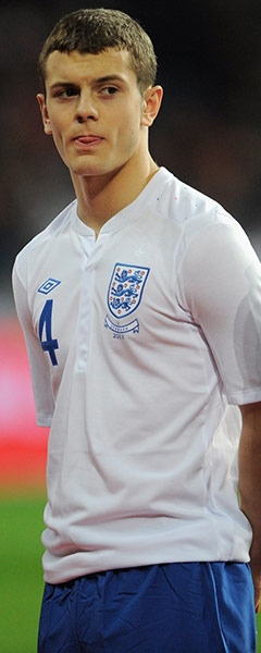 Denmark v England: Jack Wilshere lines up before kick off