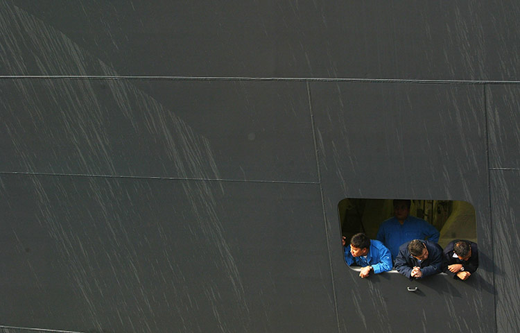 War on Want: Queen Mary 2 Docks In New York