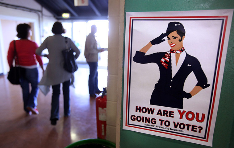 Week in Business: British Airways Cabin Crew arrive at Sandown for a Unite meeting in 2009
