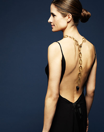 Livia Firth eco-fashion: Custom black open-back gown