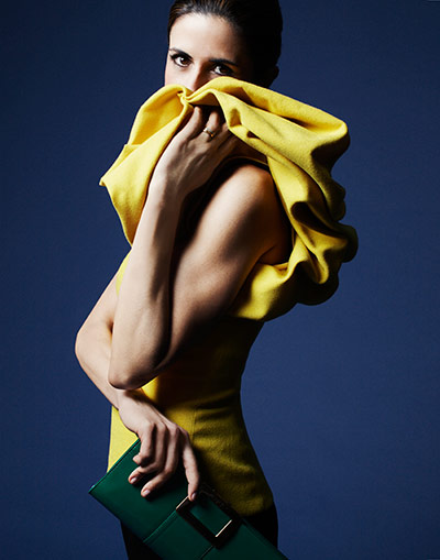 Livia Firth eco-fashion: Yellow repurposed wool Bette blouse