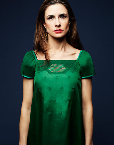 Livia Firth eco-fashion: Green silk recycled burqa dress