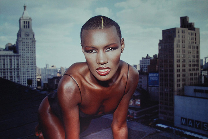Grace Jones on the roof of her apartment in Union Square New York 1979