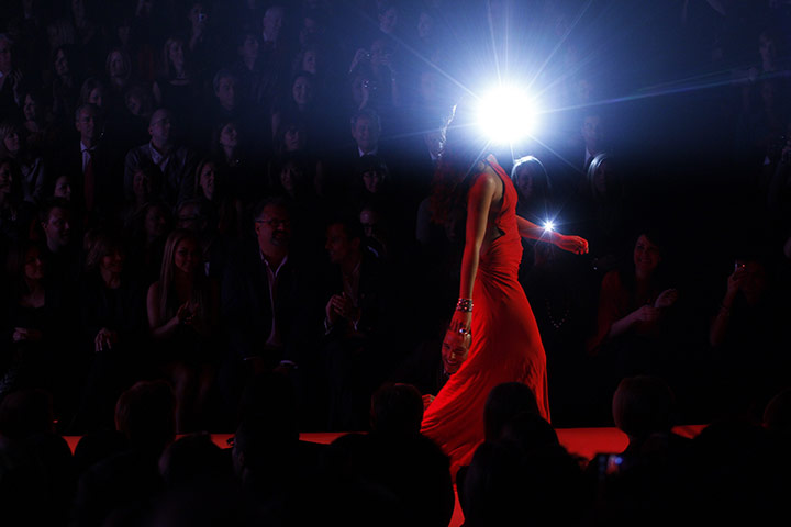 New York Fashion Week: Camila Alves presents a creation during New York Fashion Week