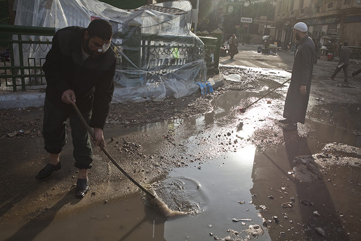 Tent city, Cairo: Protesters in tent city