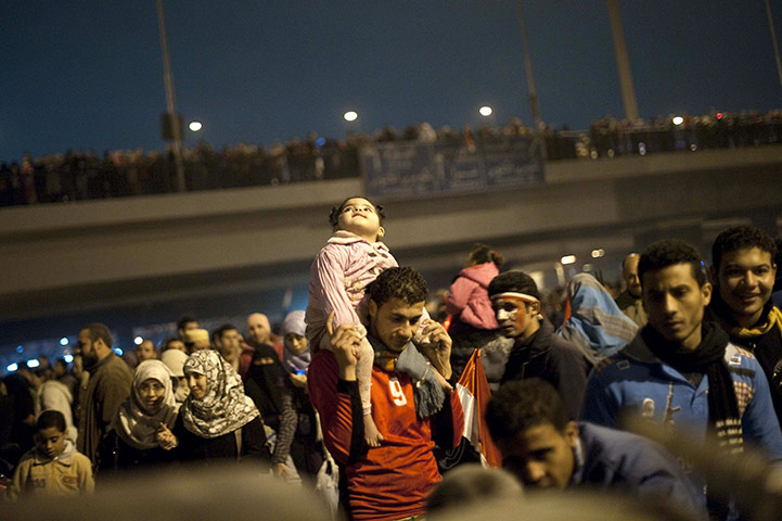 Cairo celebrates : Egyptians celebrate the removal of Mubarak from power