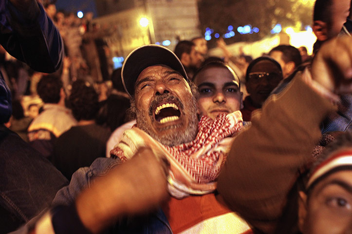 Cairo celebrates : Egyptians celebrate the removal of Mubarak from power