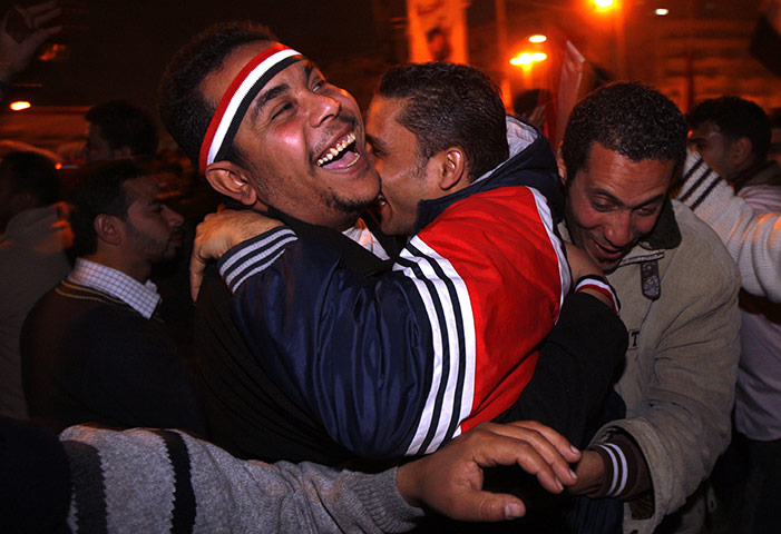 Cairo celebrates : Egyptians celebrate the removal of Mubarak from power