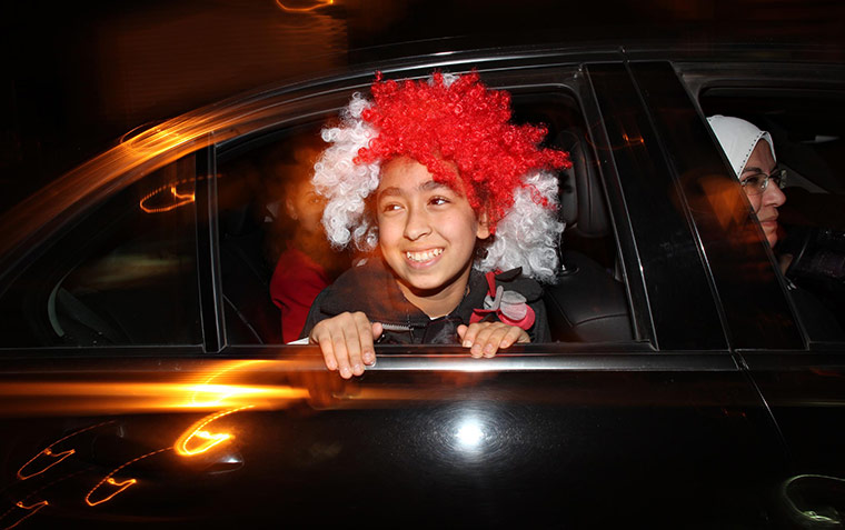 Cairo celebrates : Egyptians celebrate the removal of Mubarak from power