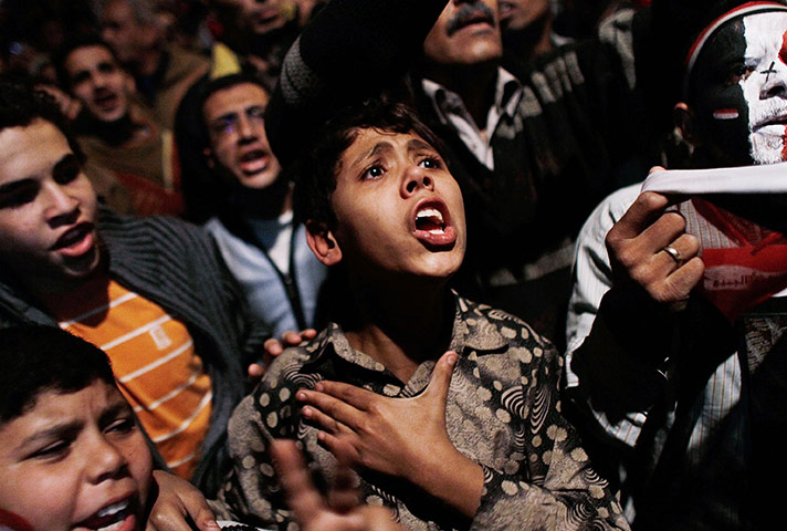 Cairo celebrates : Egyptians celebrate the removal of Mubarak from power