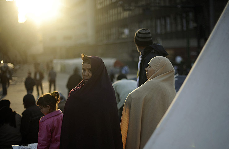 Egypt Day 19: The sun rises on anti-government protesters in Tahrir Square 